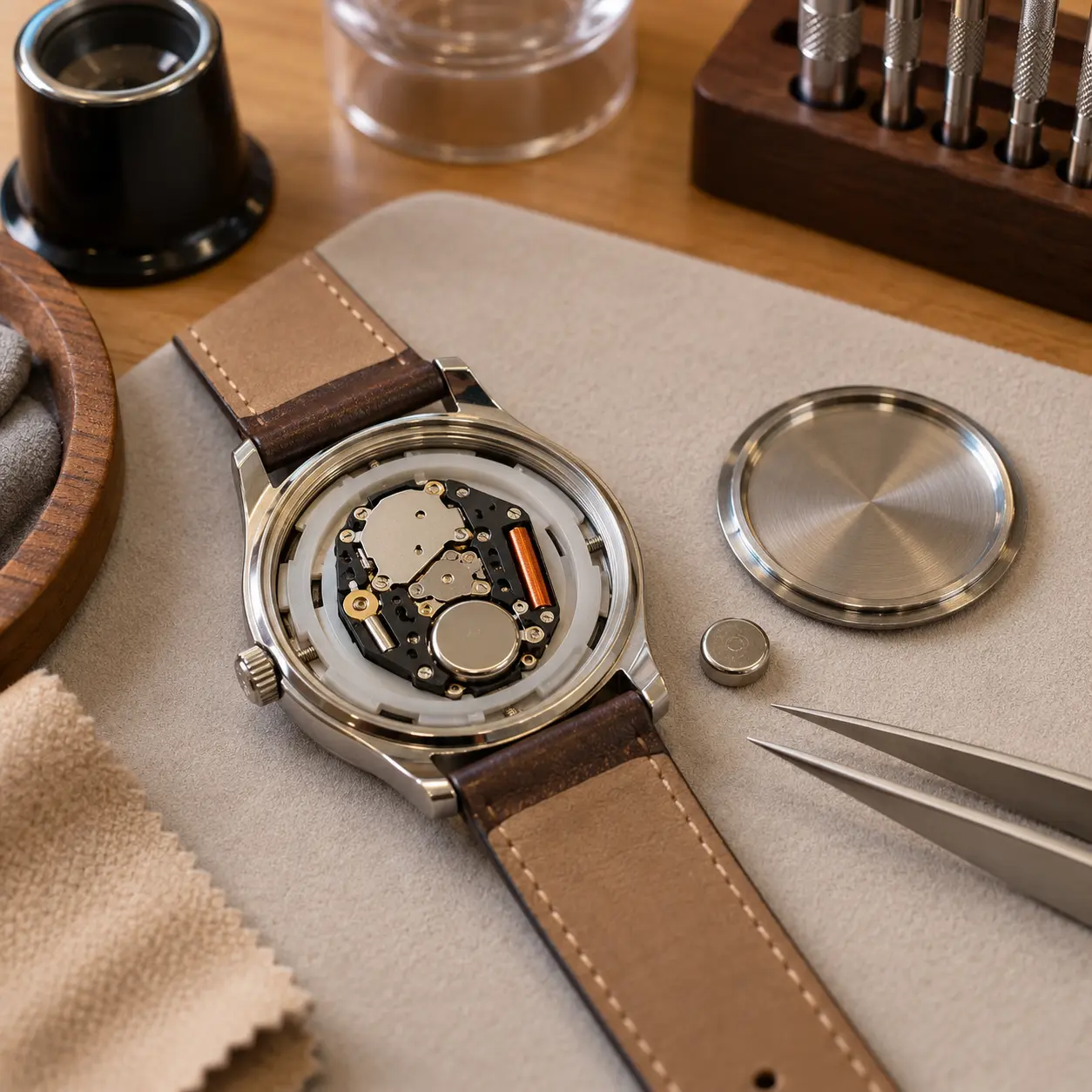 Montre ouverte pour un changement de pile